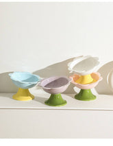 【Cat Bowl】Flower-edged slanted high-foot bowl 15.5cm*8.3cm